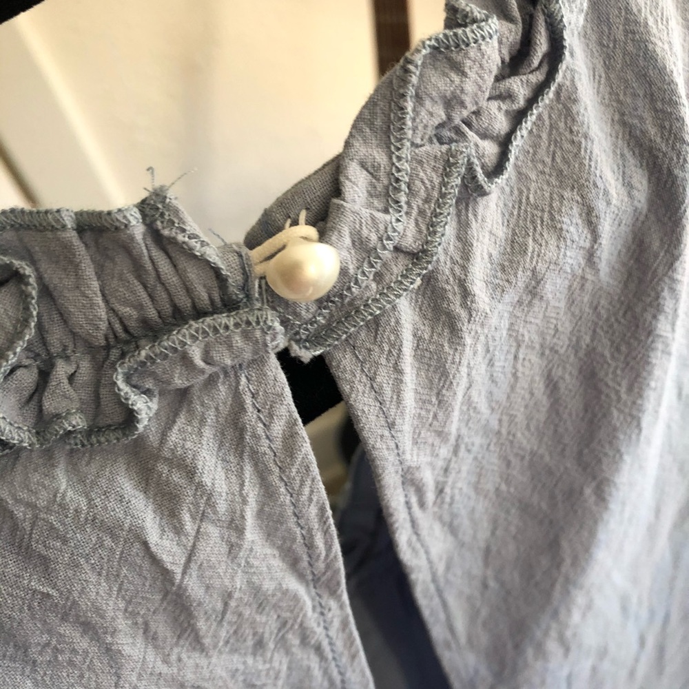 Simplee Blue Ruffle Dress / Small - Picture 6 of 9